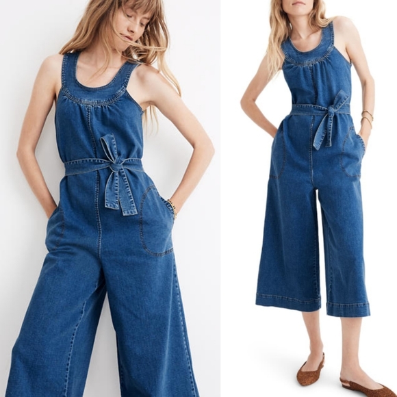 Madewell Pants - MADEWELL Denim Halter Wide-Leg Jumpsuit